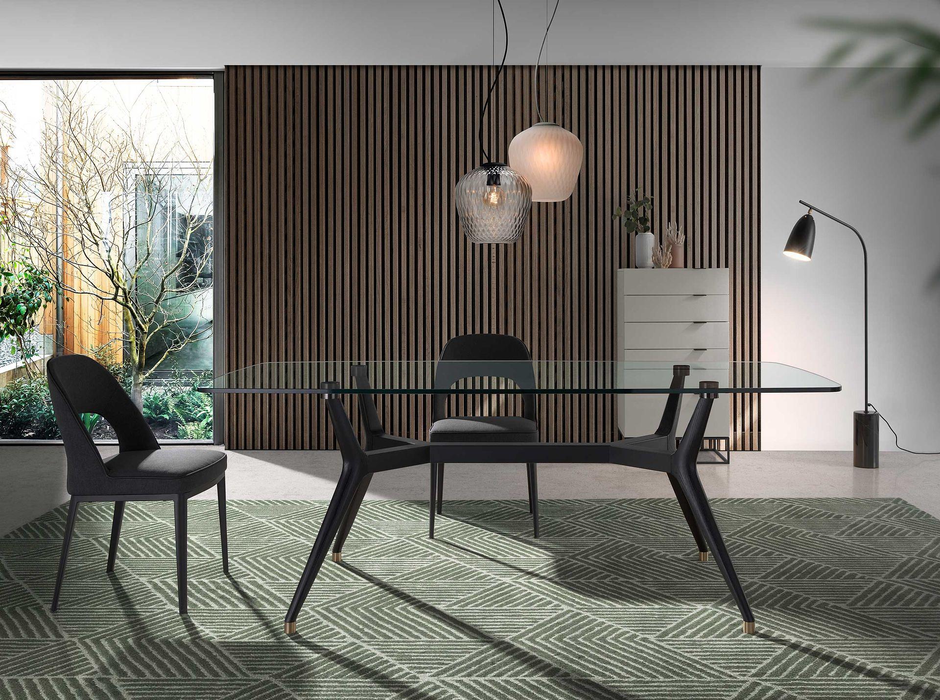 Dining chair stainless steel fabric dark grey 2