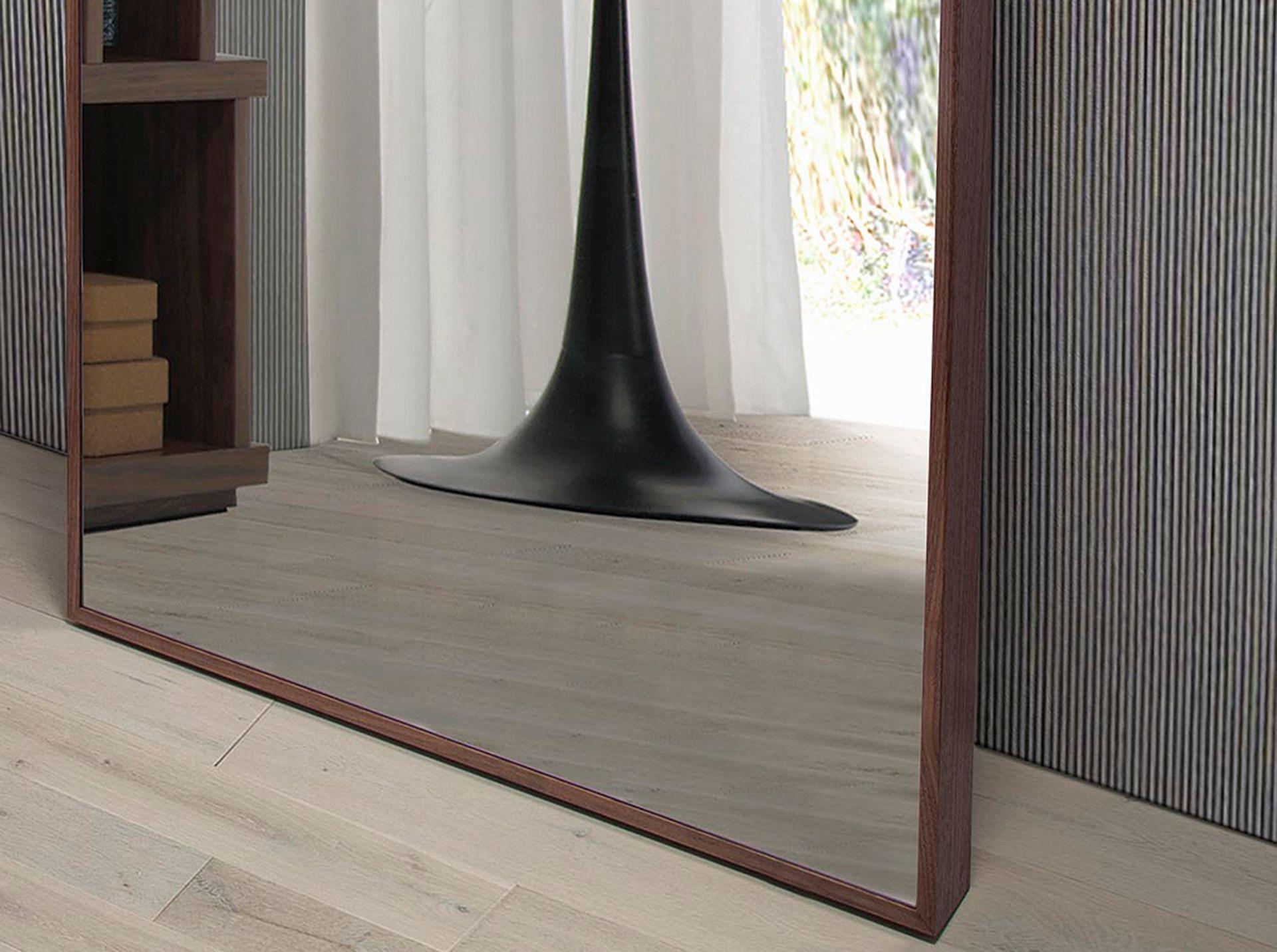 Rectangular wall mirror walnut 4