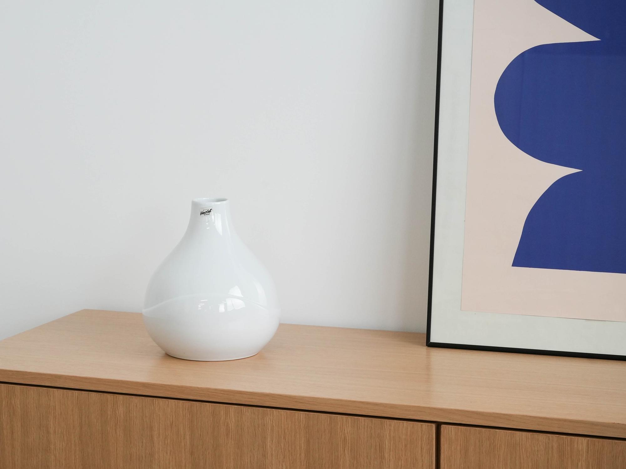 Ceramic vase White 1980s 1