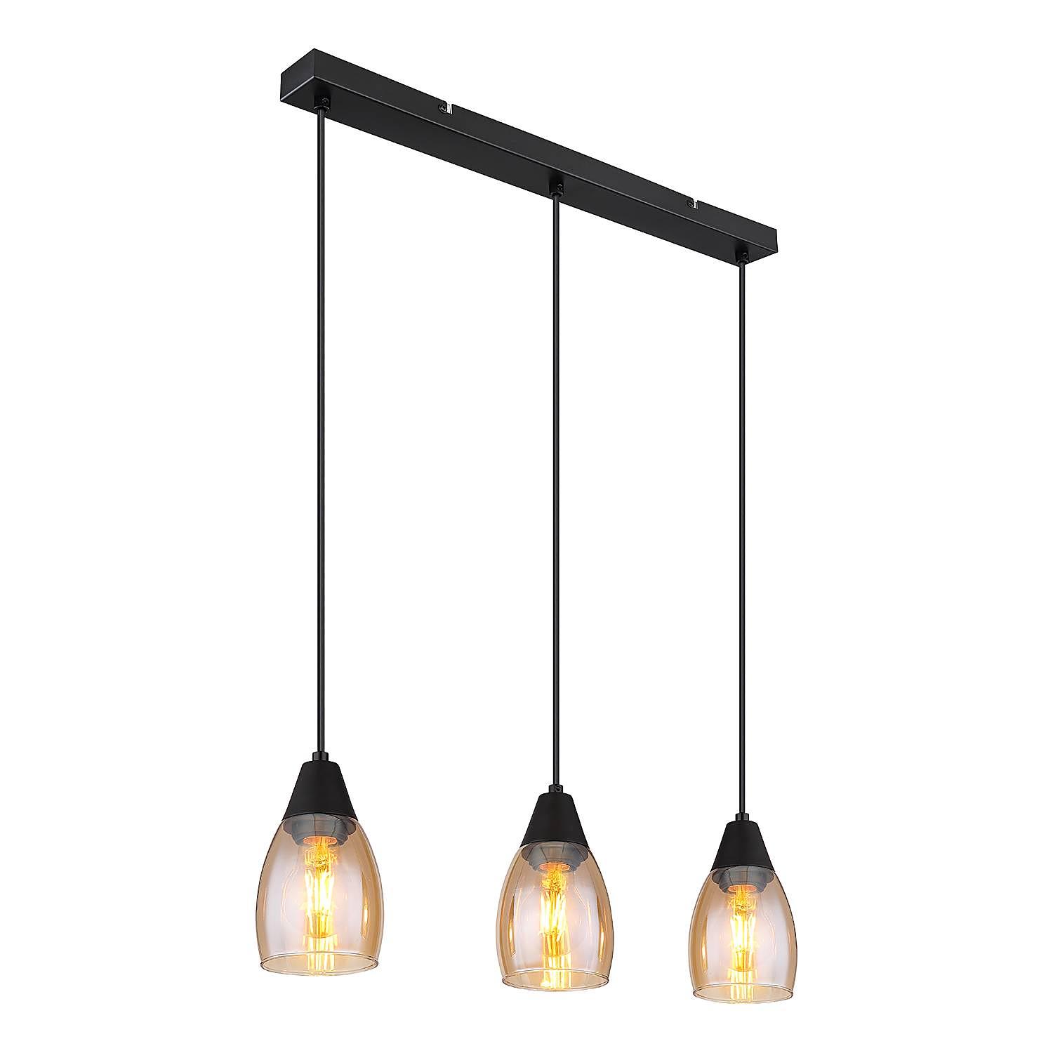 Pendelleuchte Reid Farbglas Schwarz 3