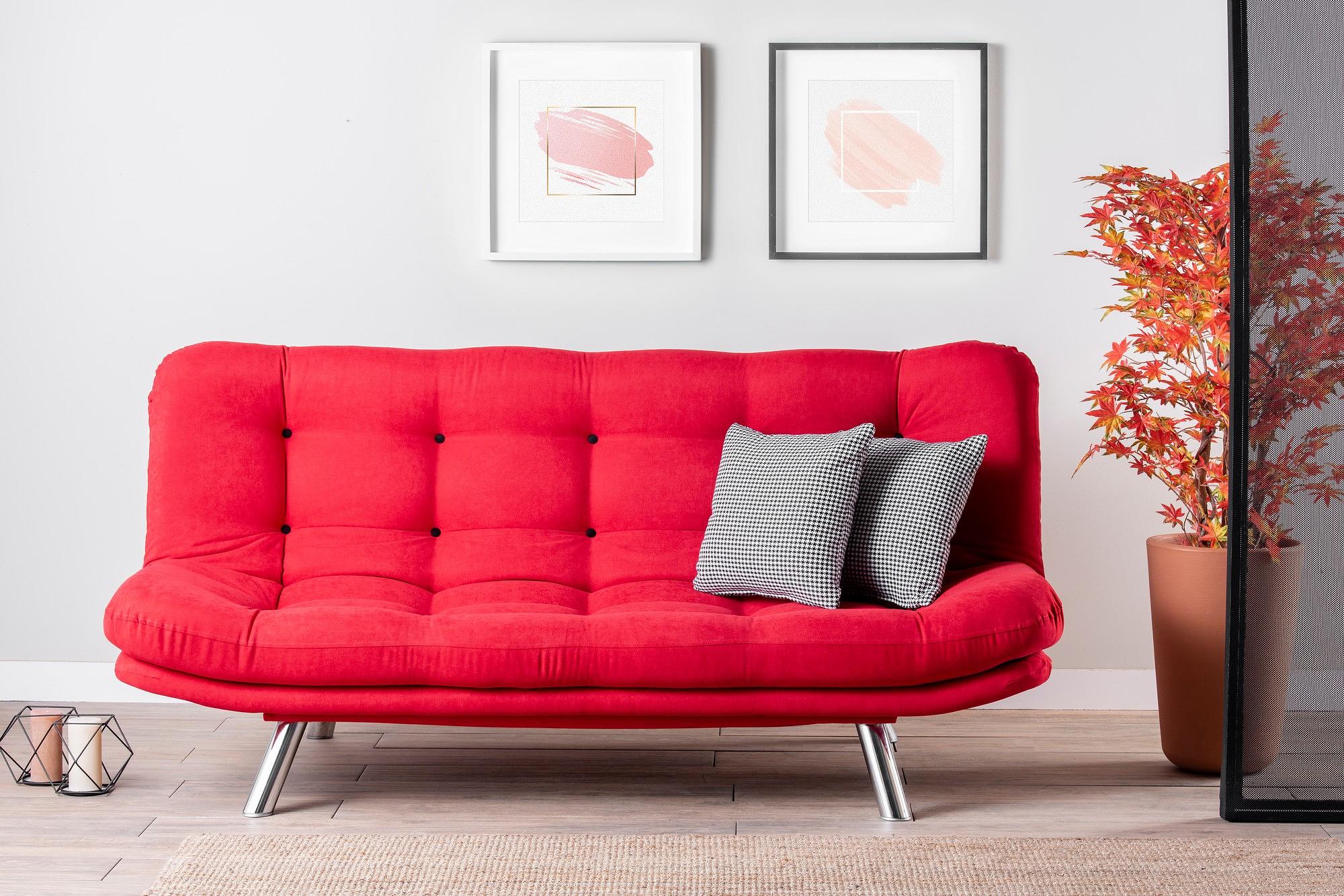 Misa Schlafsofa 3-Sitzer Rot 2