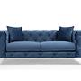 Como Sofa 2-Sitzer Blau mit silbernen Beinen 1