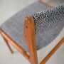 6x Vintage Stuhl Teakholz Textil Braun 1960er Jahre 7