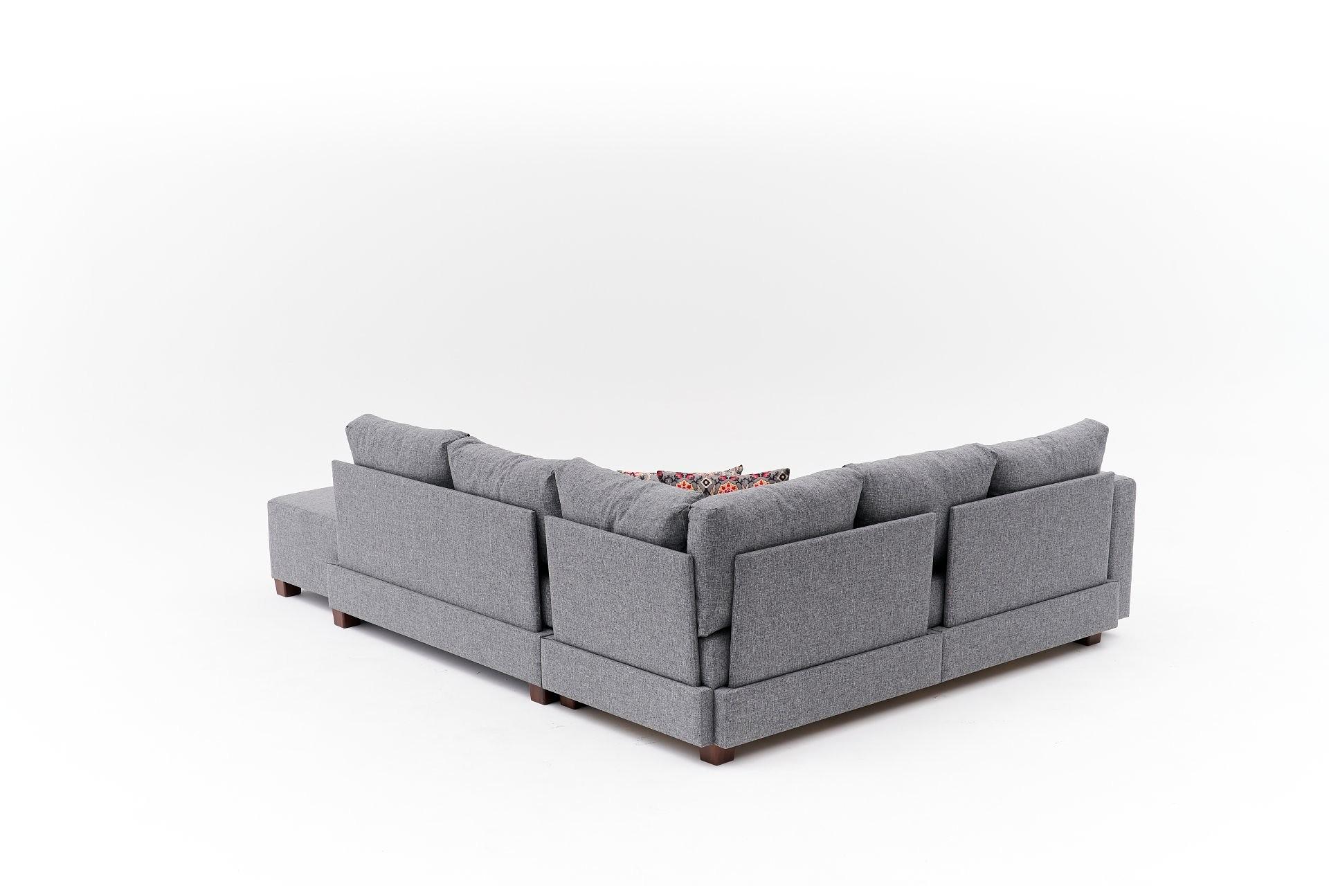 Aly Schlafsofa Récamiere Rechts Baumwolle Grau 9