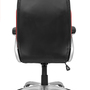 Executive chair faux leather black red 5