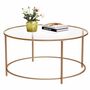 Couchtisch Glas Metall Rosegold 1