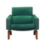 Vintage armchair velvet wood dark green 1970s 0