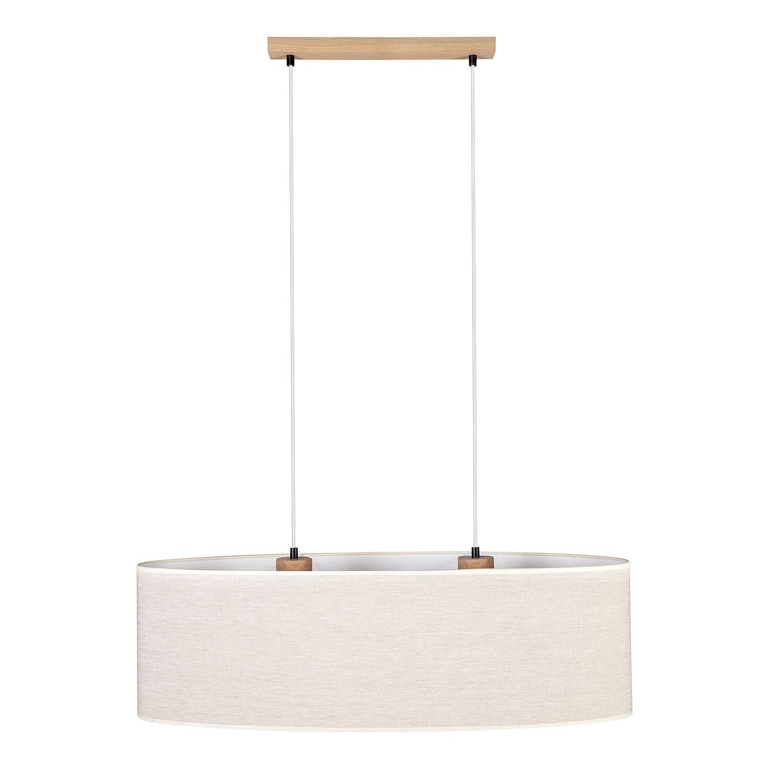 2-Flammig Pendelleuchte Boho I Leinen Eiche Massiv 3