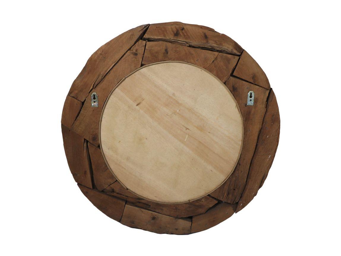 Runder Spiegel Teakholz ø90cm 2