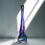 Handgemachte Blumenvase Glas 1970er Jahre 2