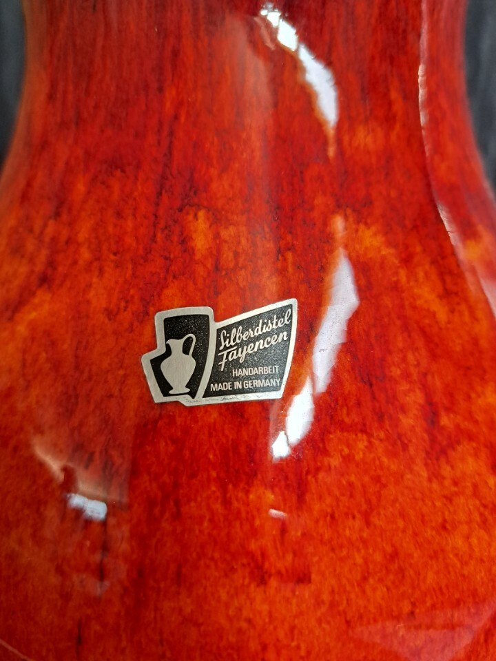 Vintage Vase Keramik Orange 3