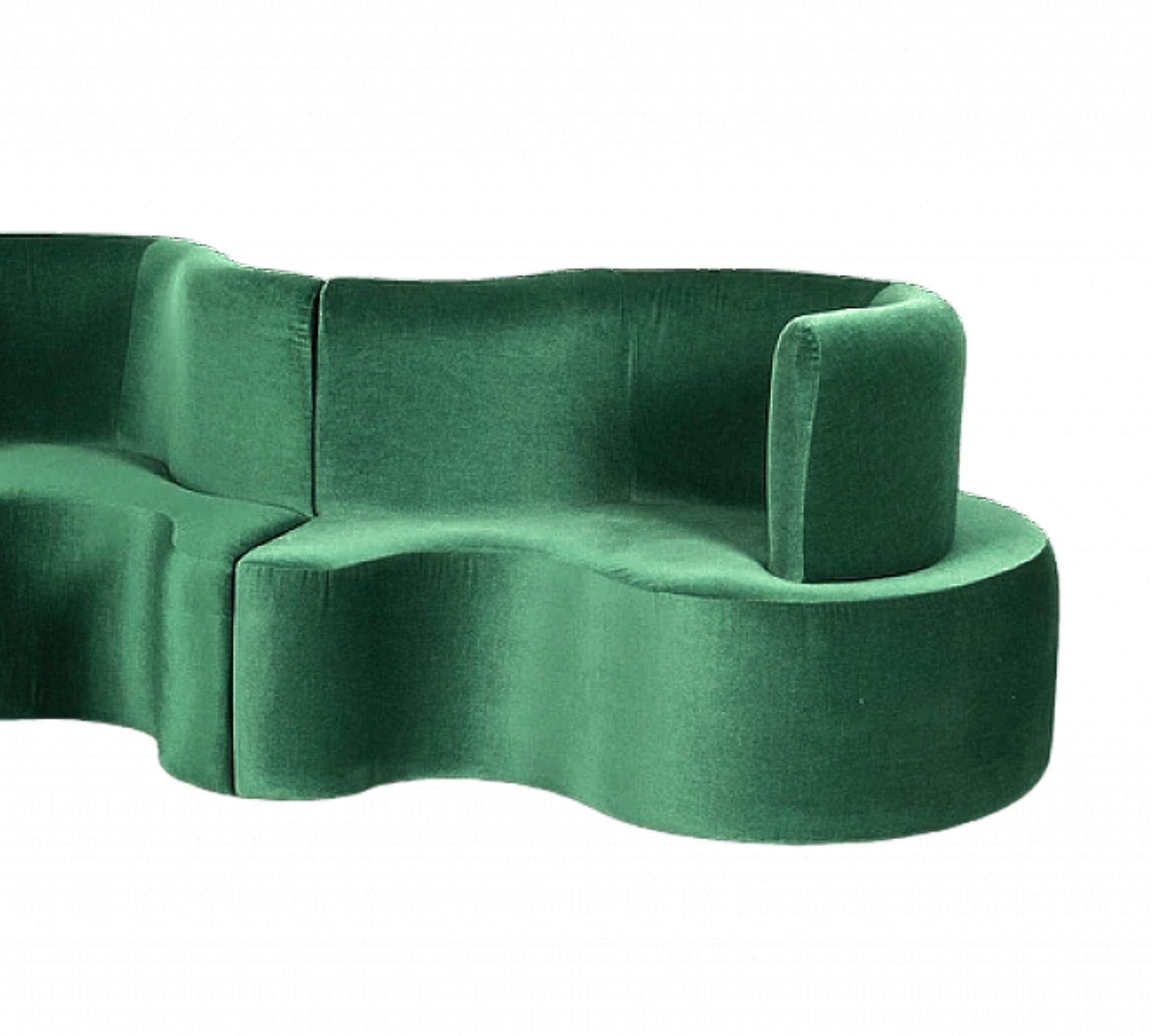 Verner Panton Cloverleaf Modulo Divano Destro Verde Scuro 0