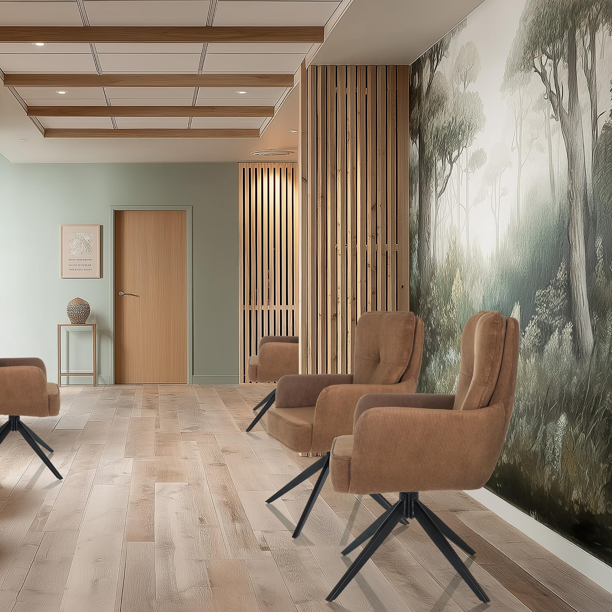 TARUGO Drehstuhl Stoff Braun 3