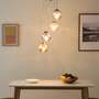 Pendant lamp Caid Iron / Glass 5-light 5