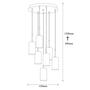 Pendant lamp 7 elements Height adjustable Metal Gold 3