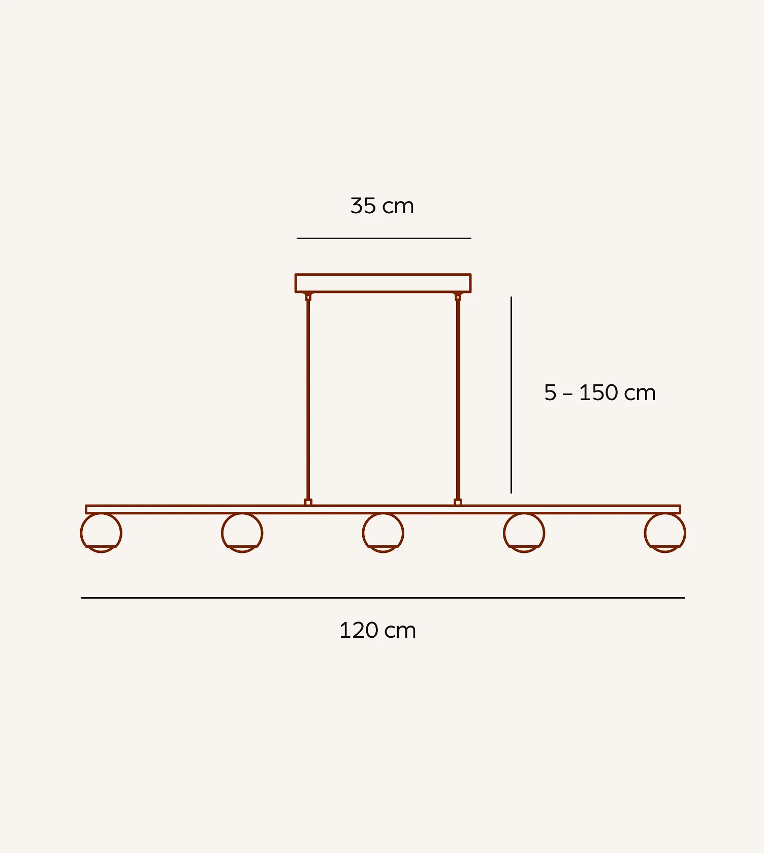 5-light Atropos pendant light chrome 1