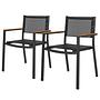 2x Gartenstuhl Daly mit Gitterstoff Schwarz 1