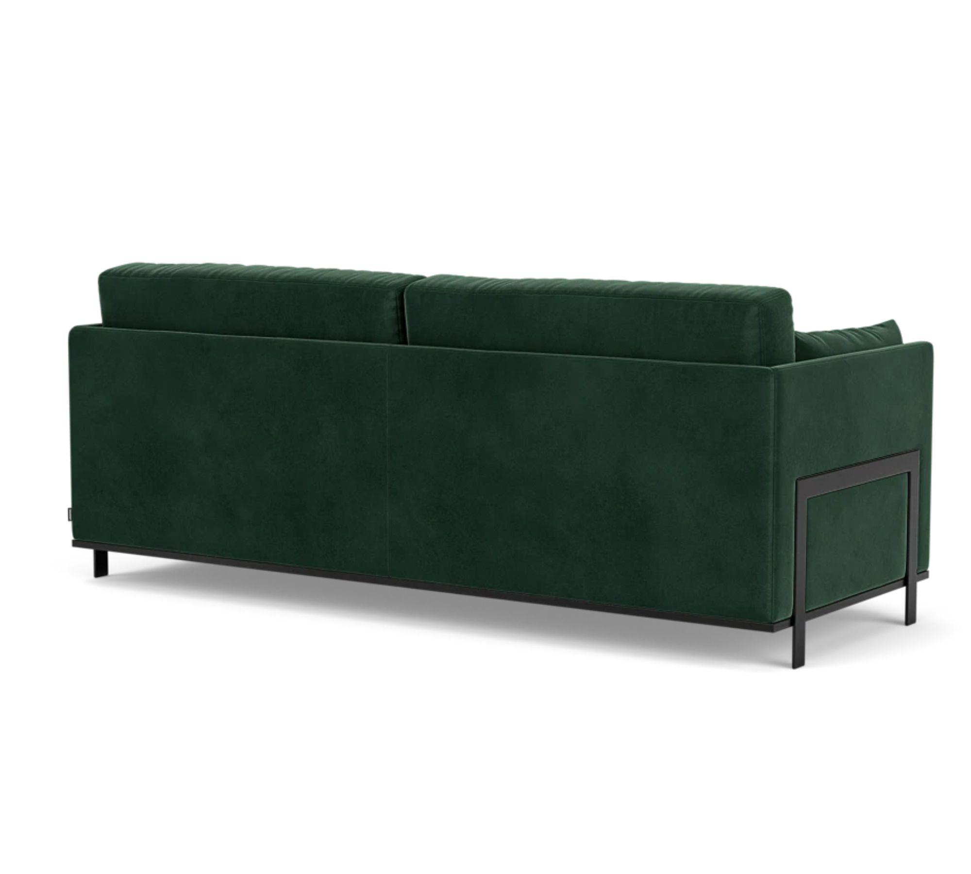 Chill by SLS Schlafsofa 3-Sitzer Velour Lux Dark Green 2