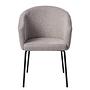 2x Dining chair Chelva blended fabric steel light grey 3