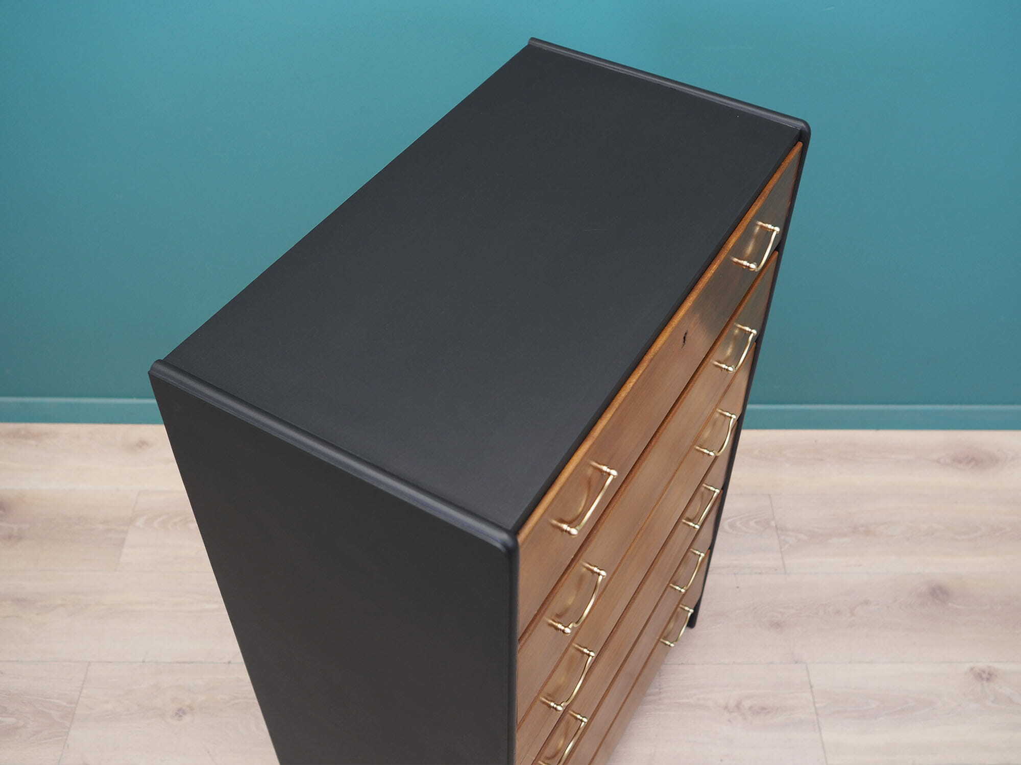 Vintage chest of drawers walnut wood brown 1960s 5