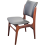 Vintage Stuhl Teakholz Skai Grau 1960er Jahre  0