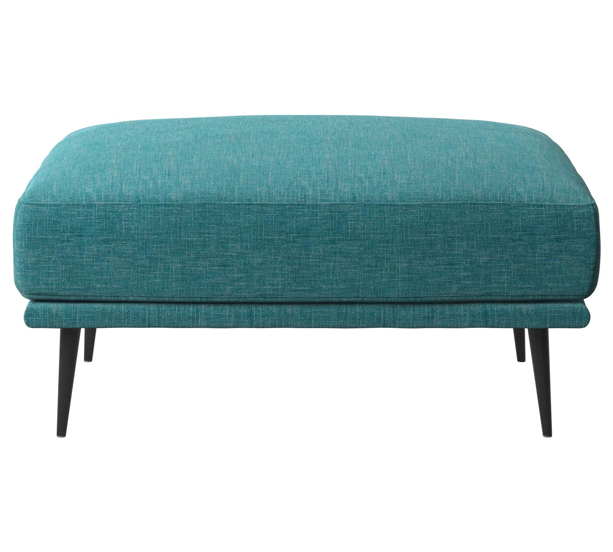 Carlton Footstool Textile Metal Turquoise 0