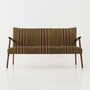 Vintage Sofa Teakholz Textil Grün 1960er Jahre  1
