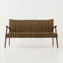 Vintage Sofa Teak wood Textile Green 1960s 1