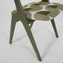 Vintage Stuhl Holz Textil Grün 1970er Jahre 9