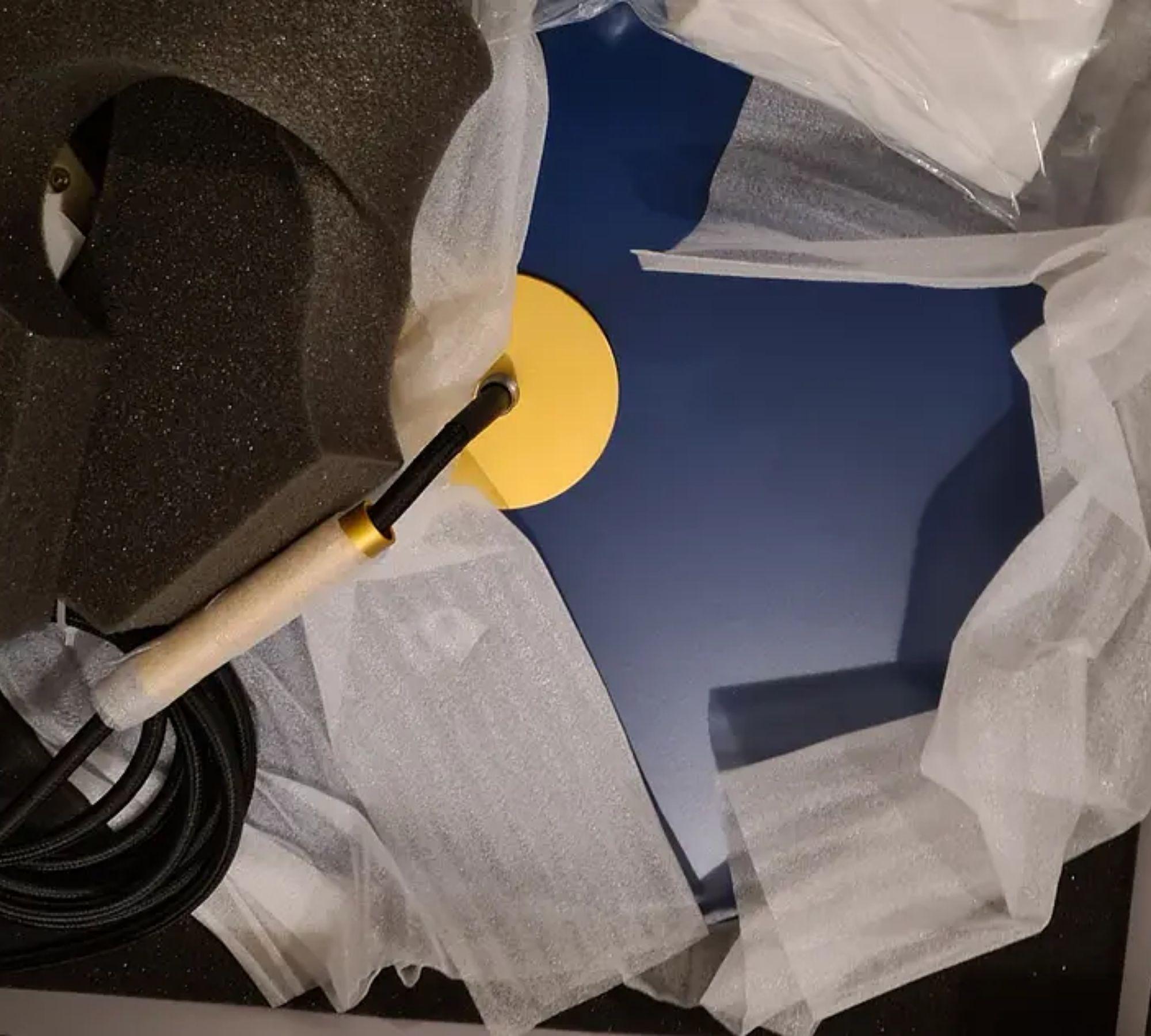 Asteria Pendant Light Mini Brass Petrol Blue 6