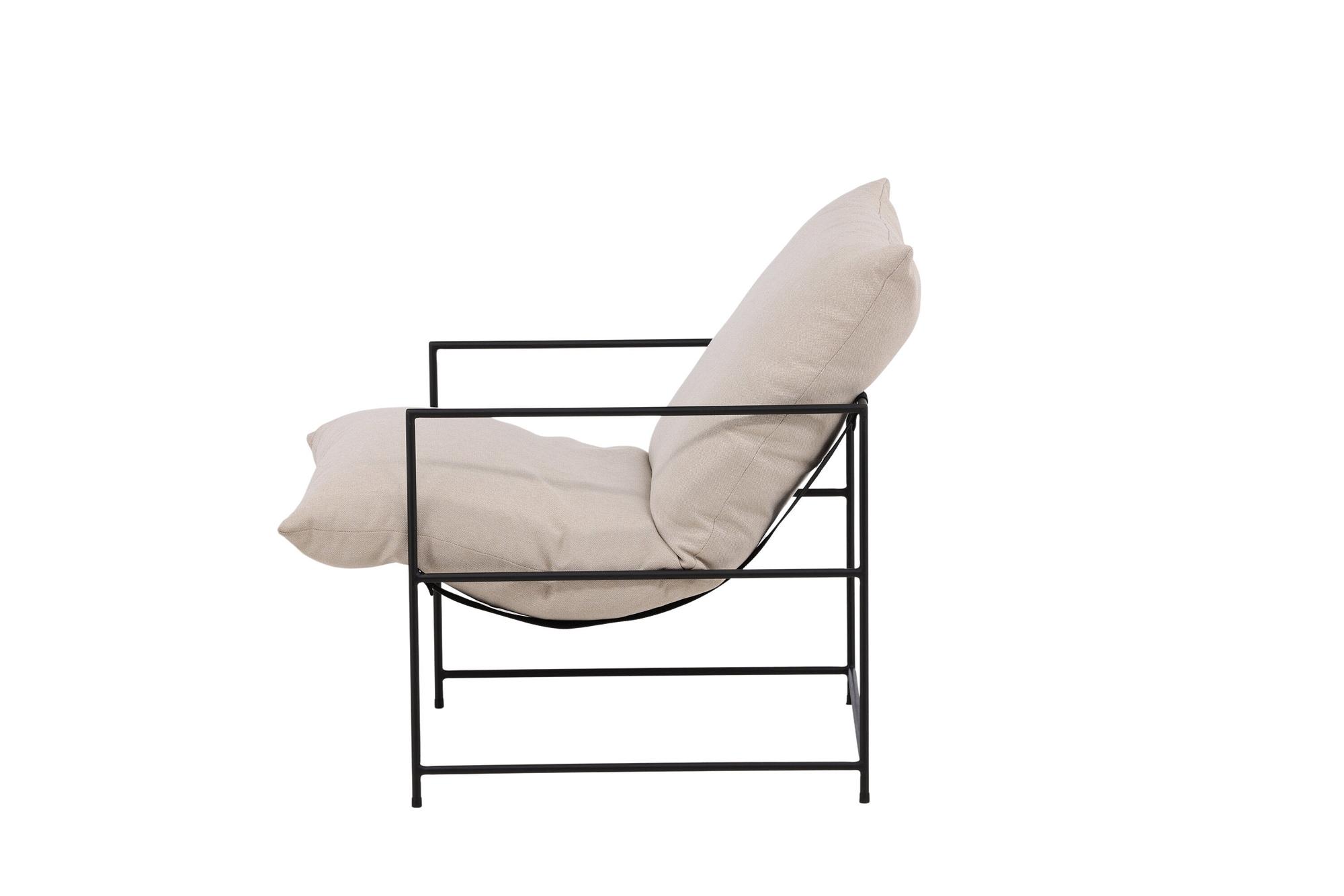 Sedalia Einzelsitzsofa Leinenstoff Beige Schwarz 3