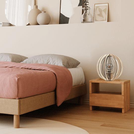 OYA Tischlampe Holz Weiß 35cm 0