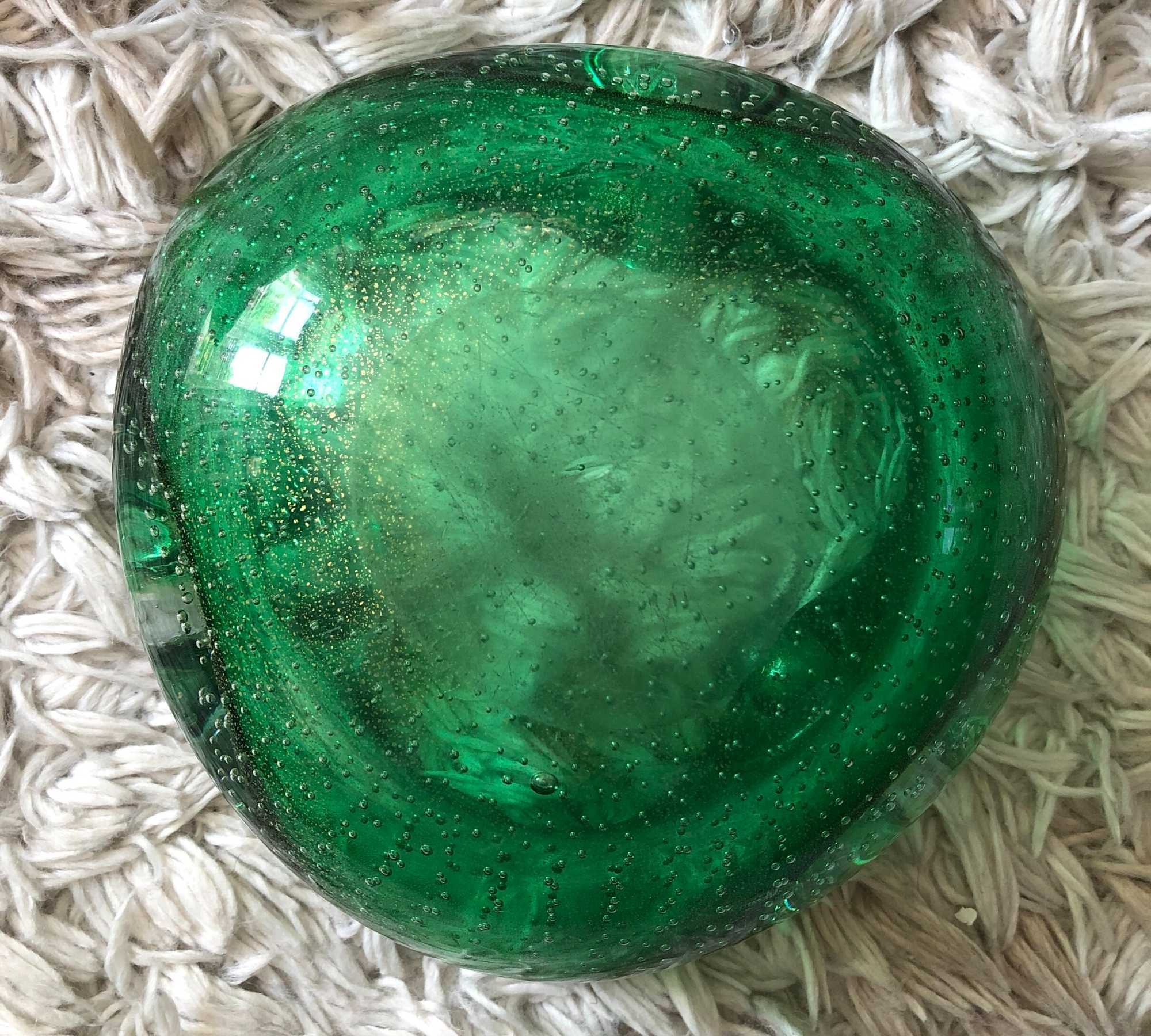 Freiform Glasschale aus Muranoglas Grün  3
