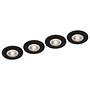 4x LED-Einbauleuchte Kulana IV Schwarz 0