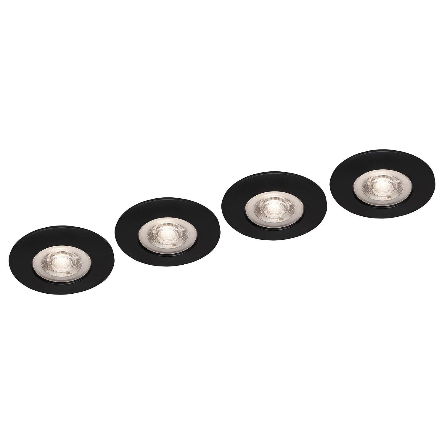 4x LED-Einbauleuchte Kulana IV Schwarz 0