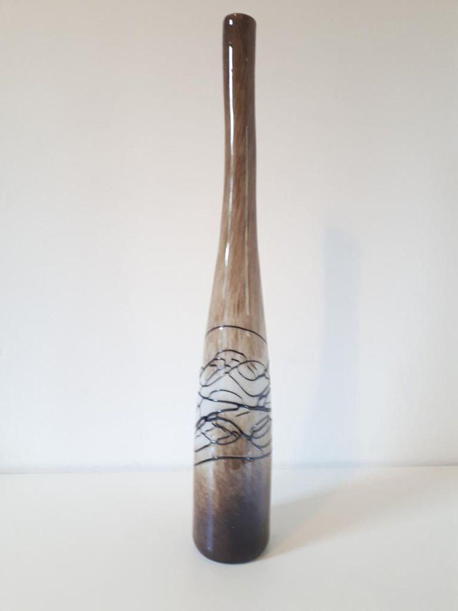 Vintage Vase Glas Braun 4