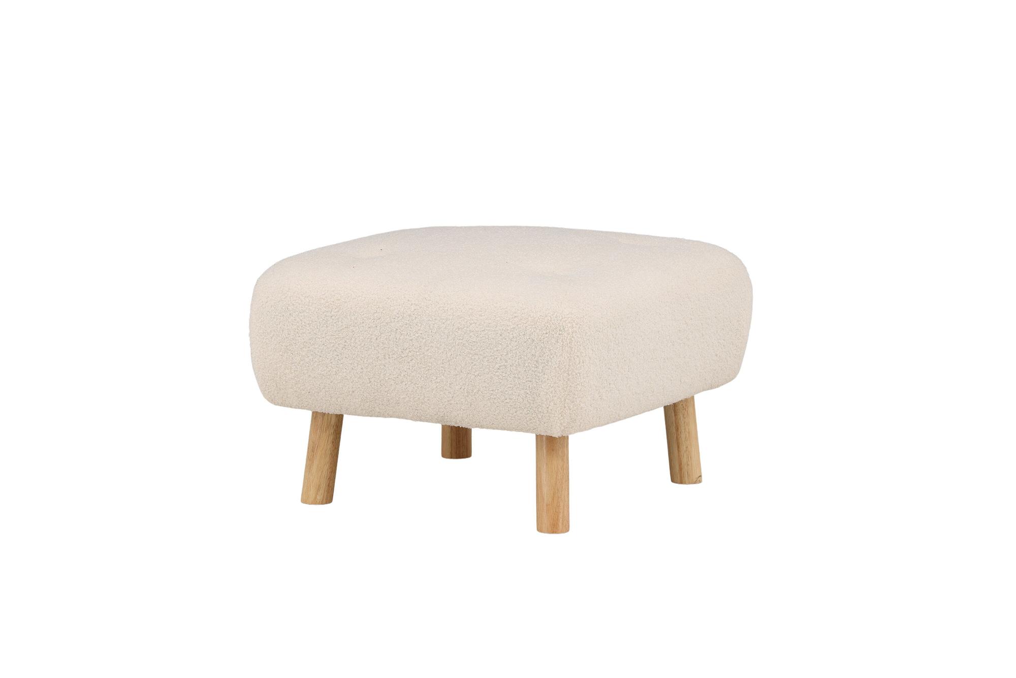 Salina Pouf/Ottoman Bouclé Whitewash/White 1