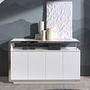 3055 Sideboard Verchromter Stahl Weiß 1