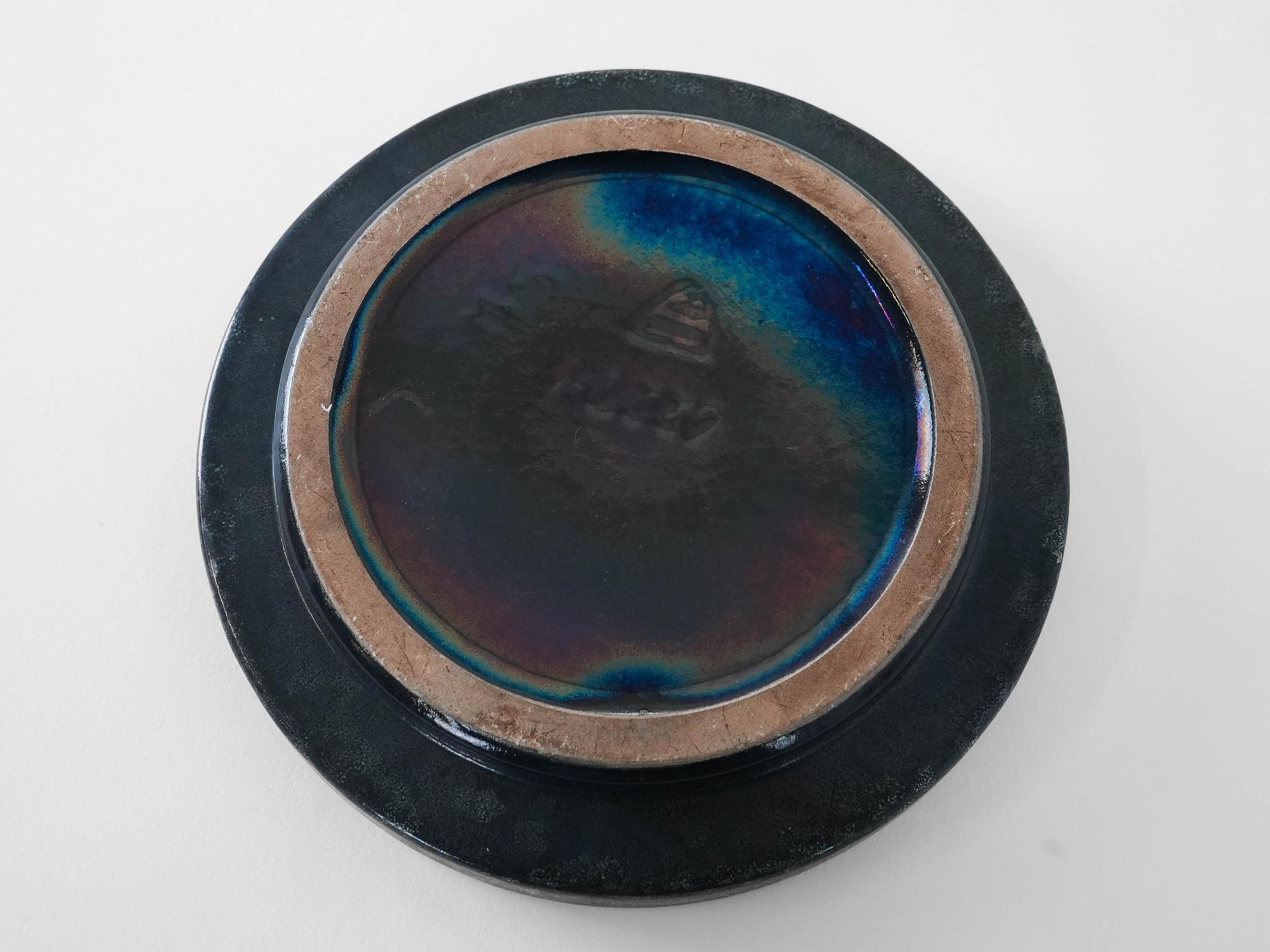 Keramikteller Blau 1960er Jahre 5