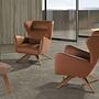 Revolving armchair faux leather brown 5