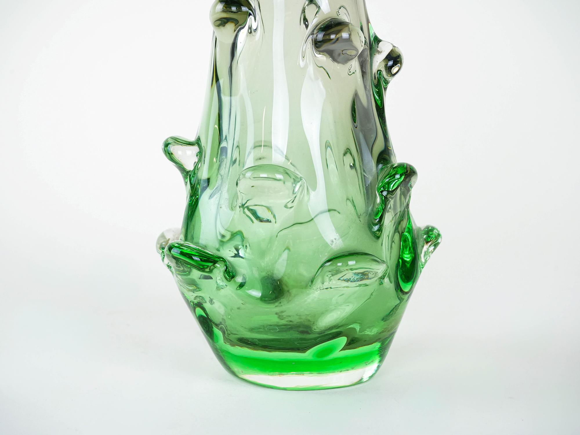 Vase Murano glass Green 1960s 5