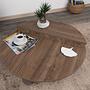 2x Podium Coffee Table Walnut Brown 5