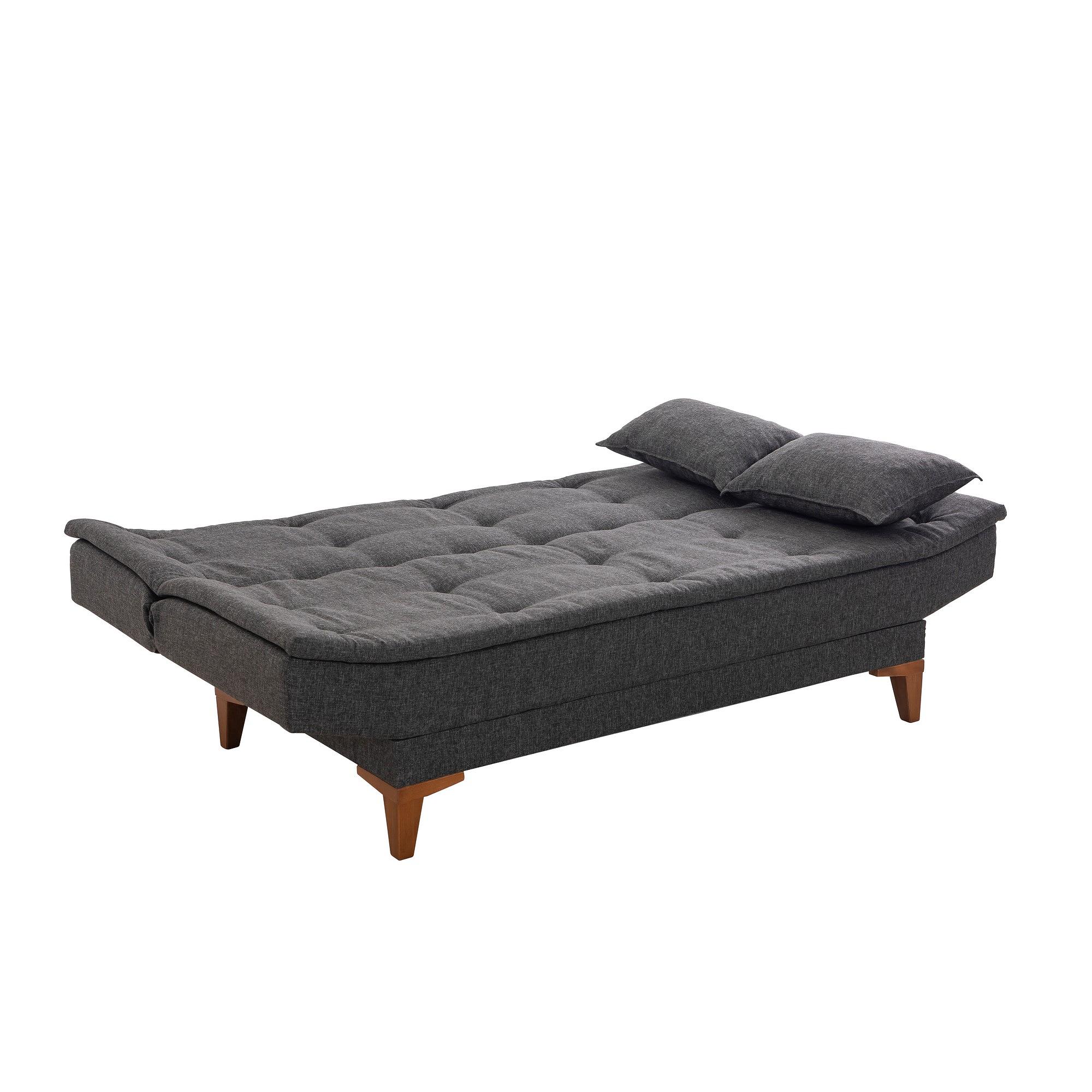 Santo Schlafsofa 3-Sitzer Holzfurnier Anthrazit 6