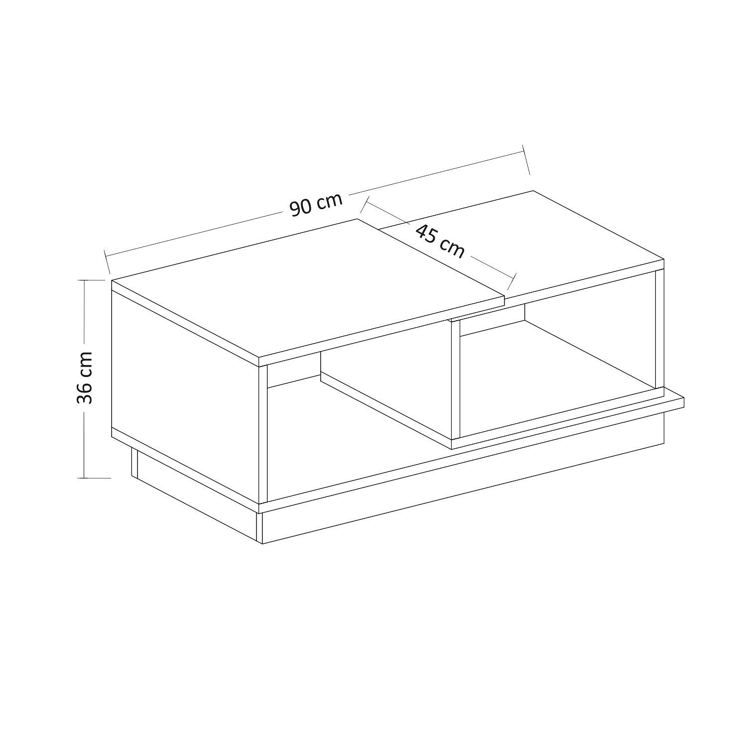 Viyana Couchtisch Holz Weiß Eiche 7