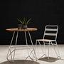 District Chrom Metall und Elm Holz Tisch
 6