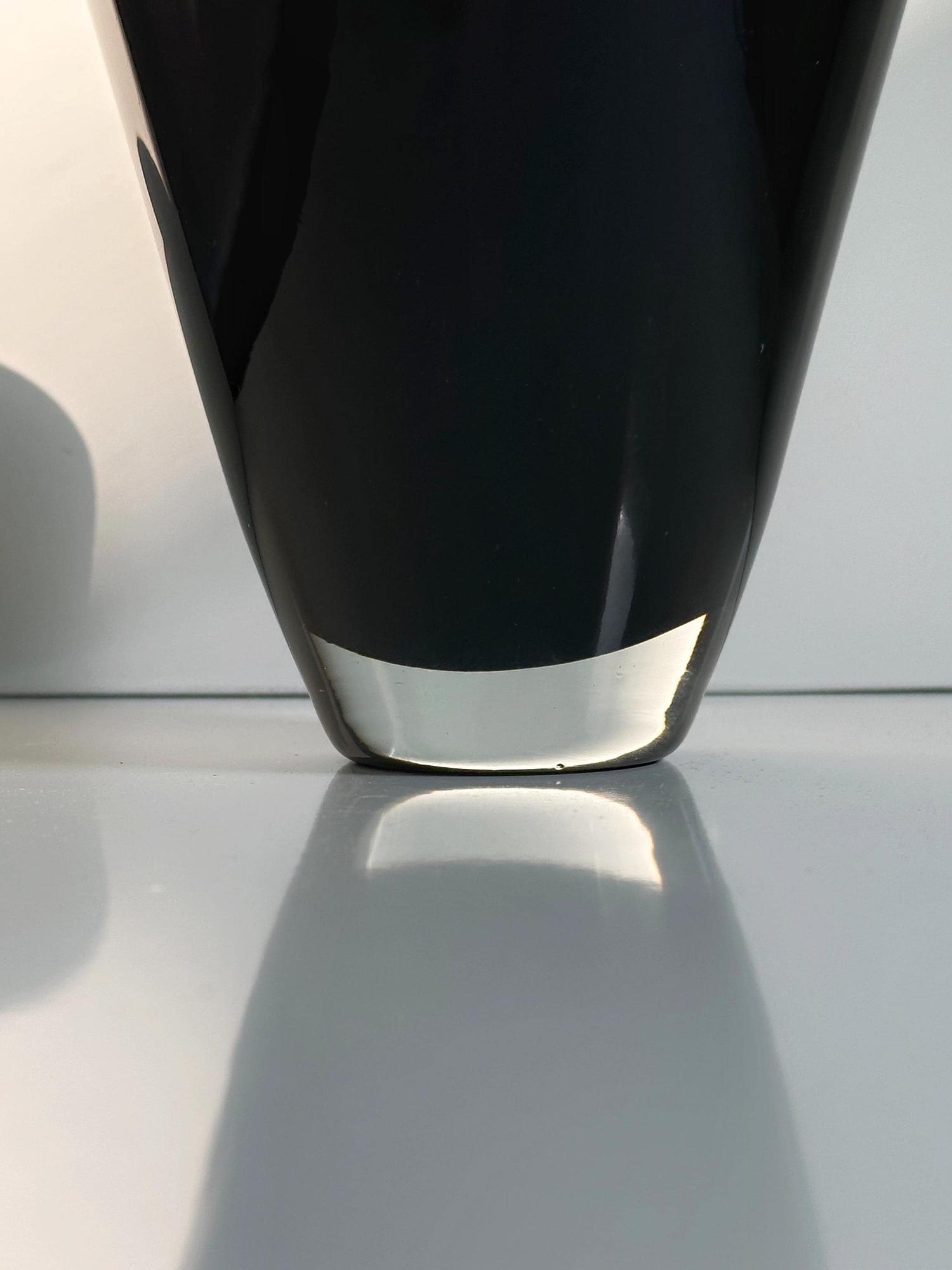 Vintage Vase Muranoglas Schwarz 1950er Jahre 4