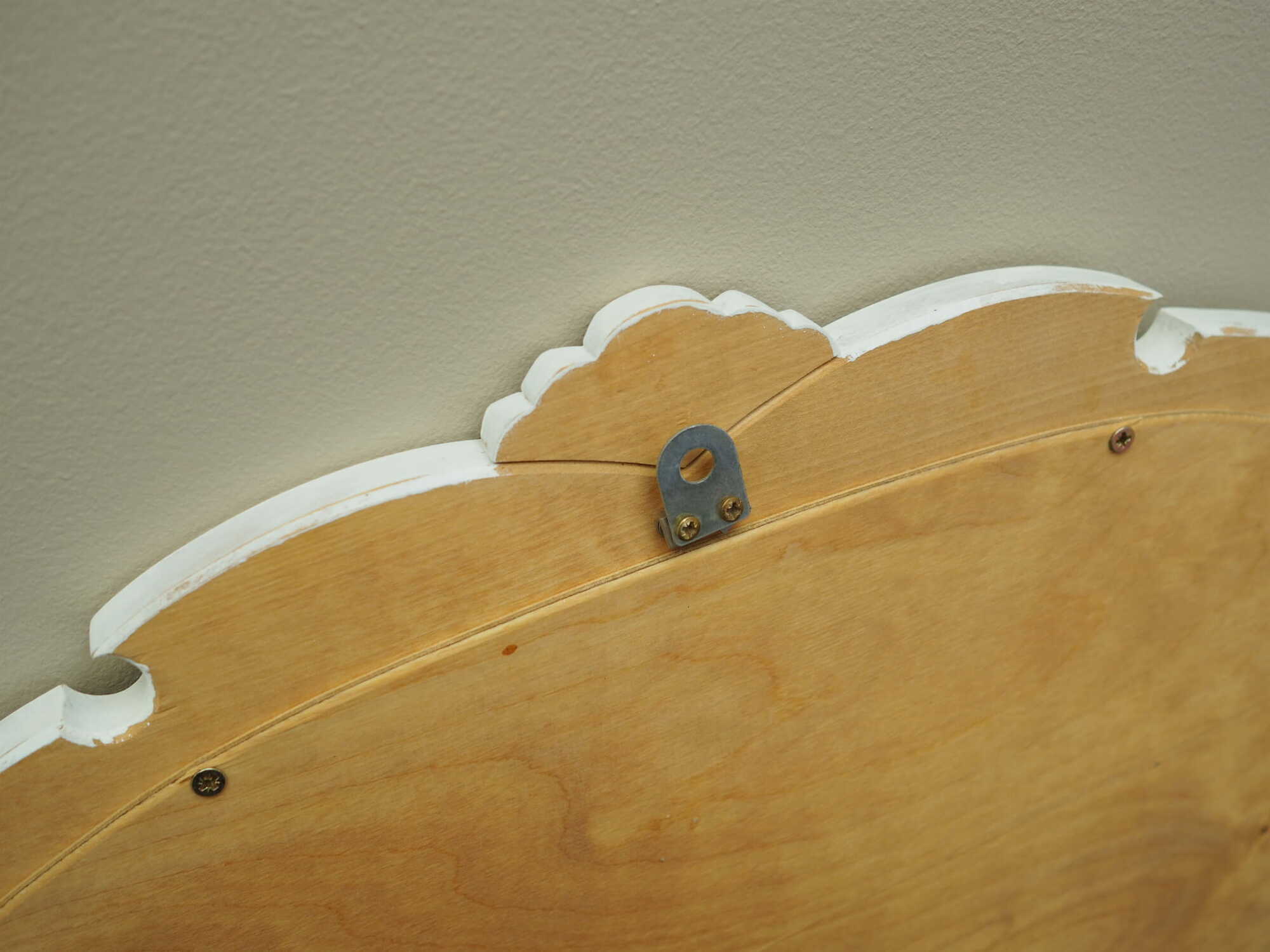Vintage Mirror Pine White 1960s 9