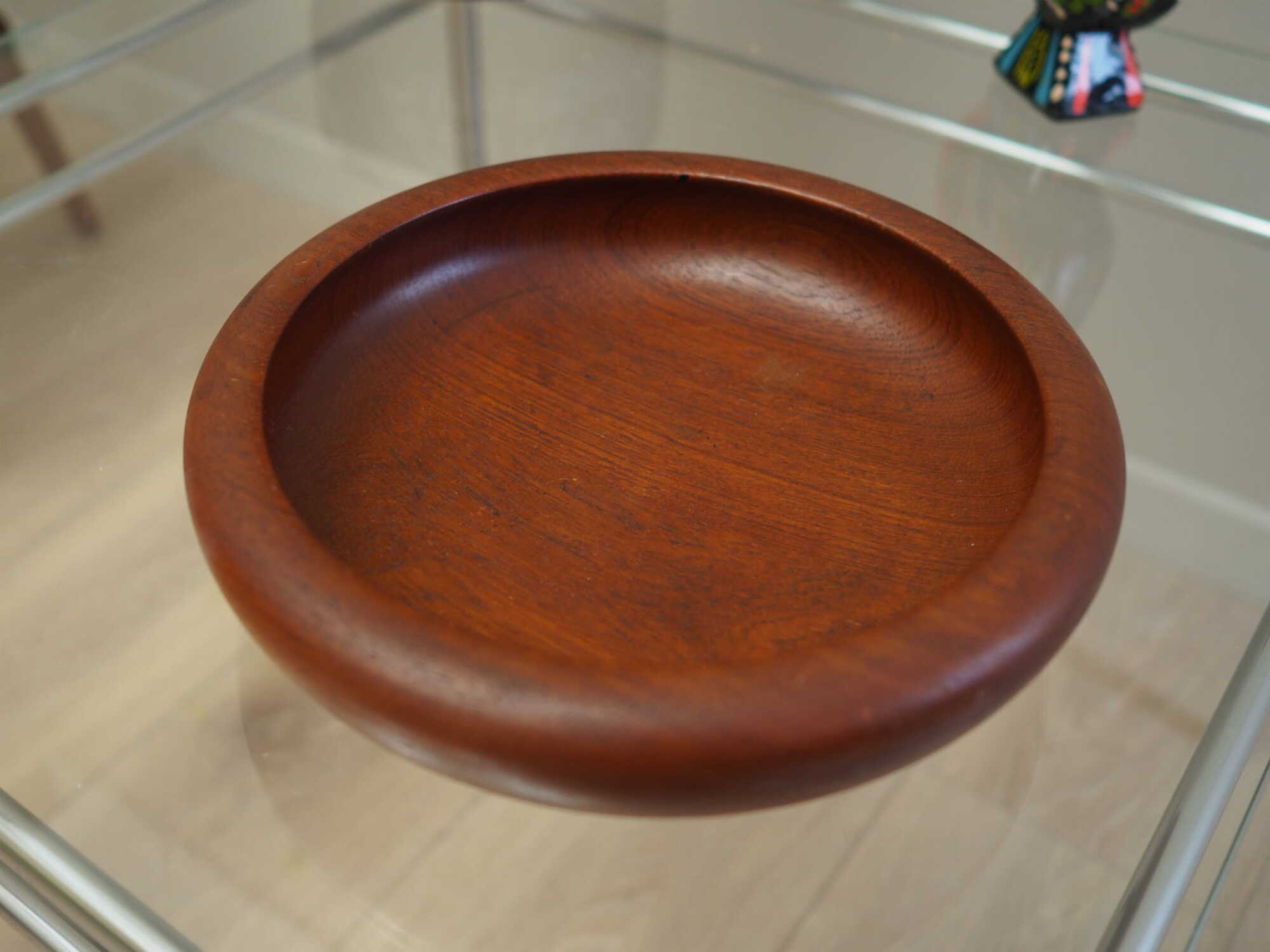 Piatto vintage in legno di teak marrone anni '60 4