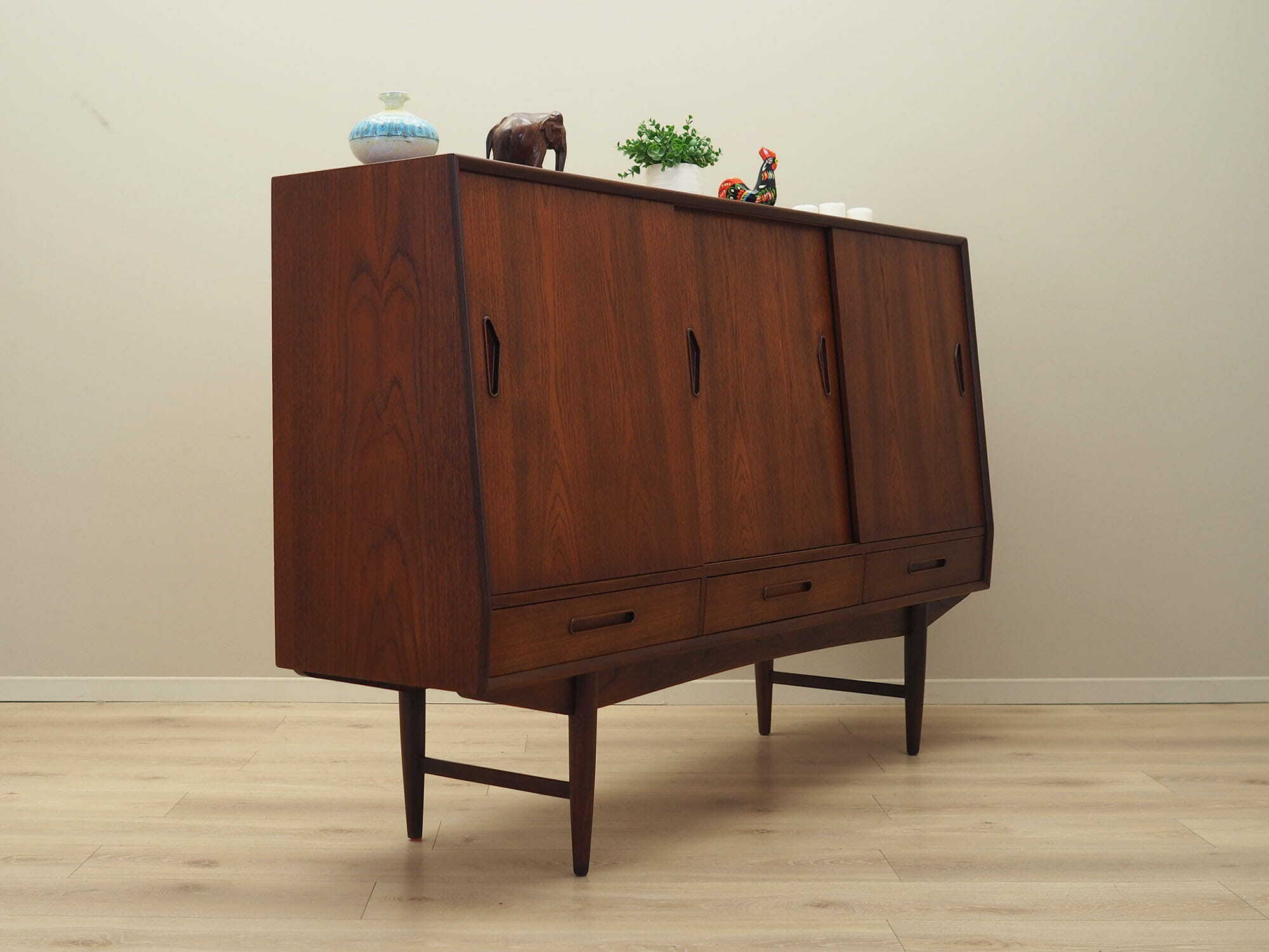 Highboard Holz Braun 1960er Jahre  5