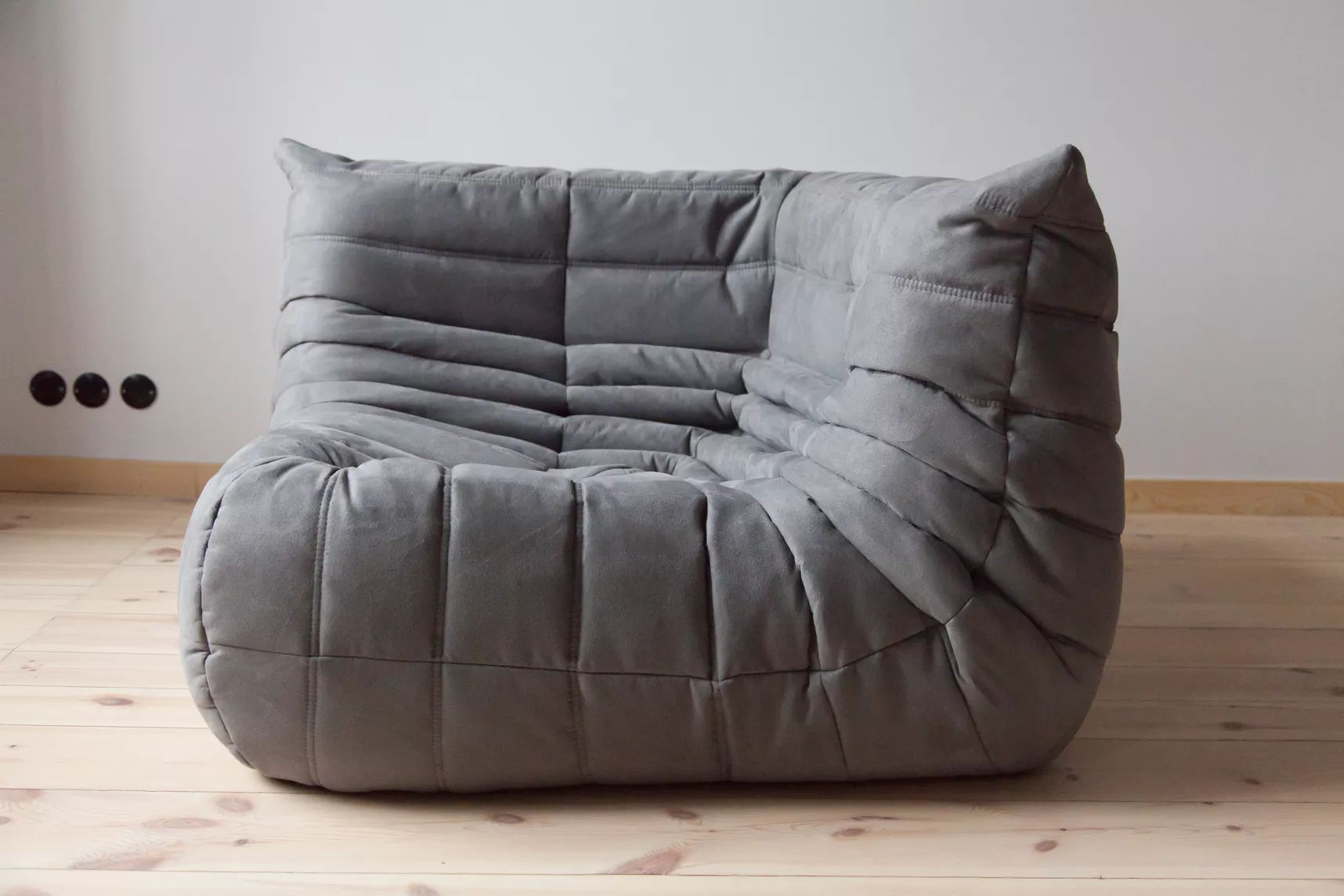 Togo Divano angolare Tessuto Grigio 2